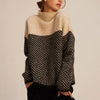 Women's Textured High-Collar Sweater | Relaxed Fit Knit