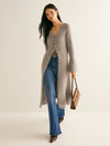 Women's Longline Cardigan | V-Neck Long Knitted Cardigan