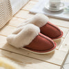 Women's Plush Faux Fur Slippers, Open-Toe Slip-On