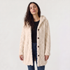 Women's Hooded Teddy Fleece Cardigan | Long Button-Up Coat