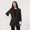 Women's Oversized Pinstripe Blazer | Boxy Single Breasted Lined