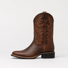 Women's Brown Cowboy Boots | Embroidered Western Block Heel