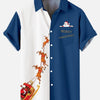 Men's Christmas Shirt | Santa Print Hawaiian Button-Up