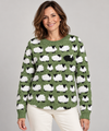 Women's Sheep Sweater | Chunky Knit Round Neck Novelty