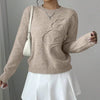 Women's Floral Knit Sweater | Textured Contour Pullover