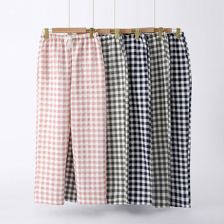 Matching couples gingham check pajama pants