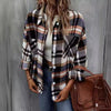Women's Navy Check Overshirt | Button-Front Shacket