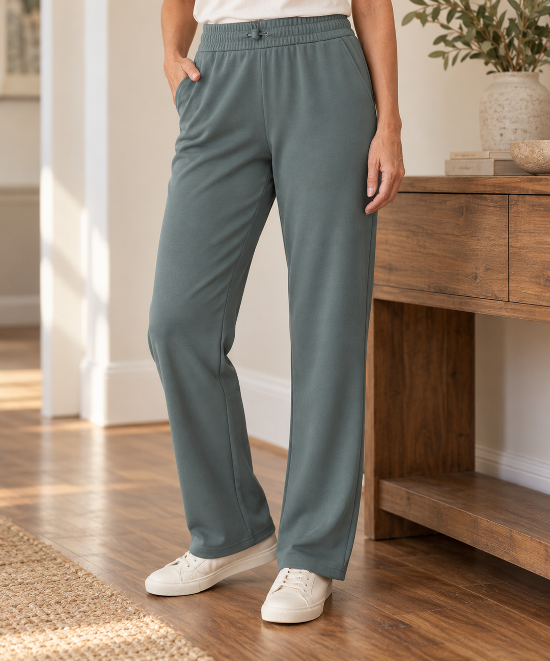 Modal Lounge Pants for Women, Straight Leg with Pockets