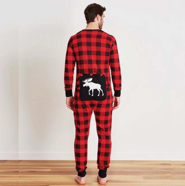 Matching Family Christmas Onesies - Buffalo Plaid Moose
