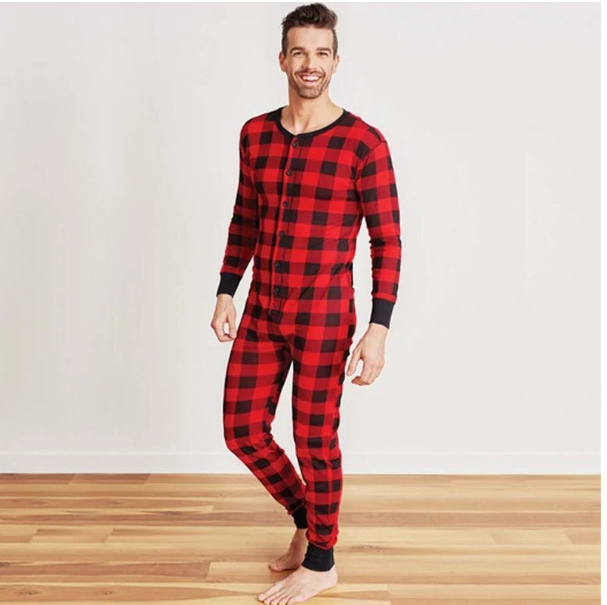 Matching Family Christmas Onesies - Buffalo Plaid Moose