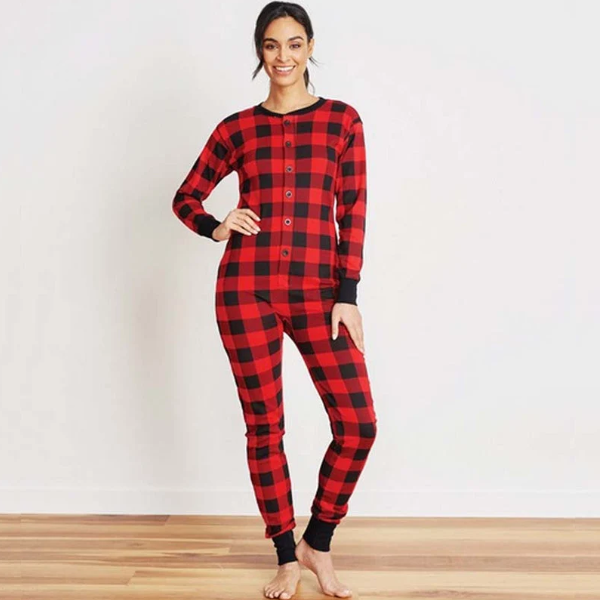 Matching Family Christmas Onesies - Buffalo Plaid Moose