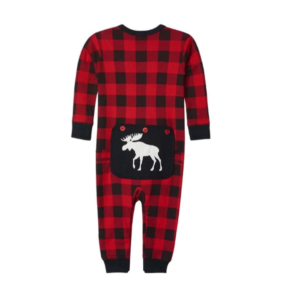 Matching Family Christmas Onesies - Buffalo Plaid Moose