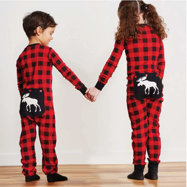 Matching Family Christmas Onesies - Buffalo Plaid Moose