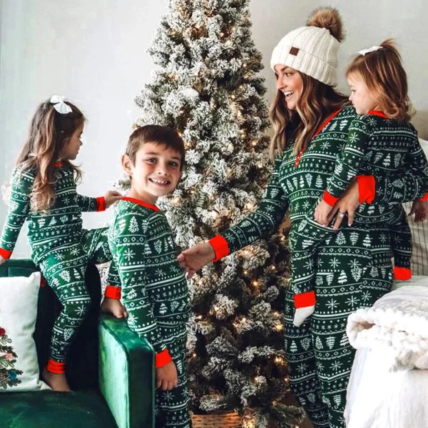 Matching Family Christmas Pajamas - Green Fair Isle