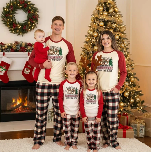 Matching Family Christmas Pajamas - Reindeer Herd &amp; Plaid