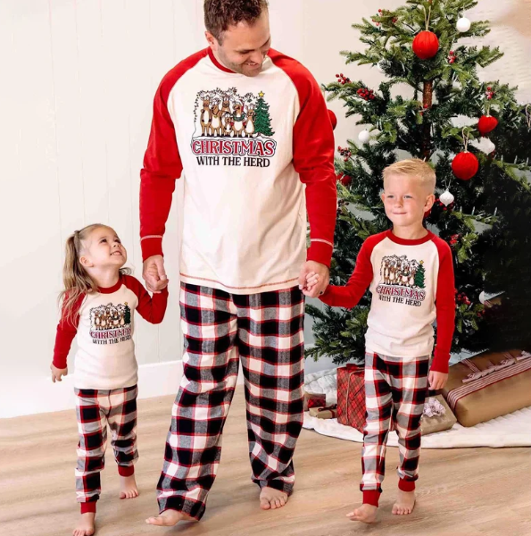 Matching Family Christmas Pajamas - Reindeer Herd &amp; Plaid