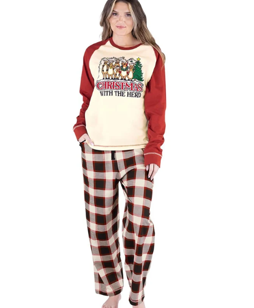 Matching Family Christmas Pajamas - Reindeer Herd &amp; Plaid