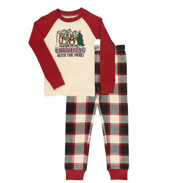 Matching Family Christmas Pajamas - Reindeer Herd &amp; Plaid