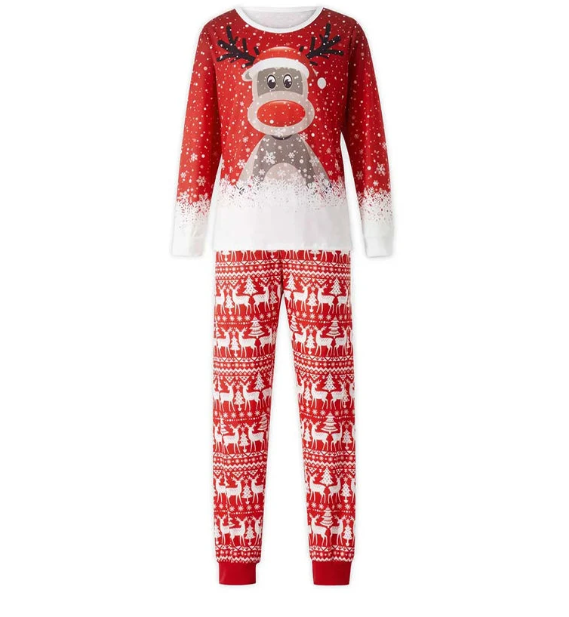 Matching Family Christmas Pajamas - Moose &amp; Snowflake, Navy