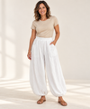 100% Cotton Balloon Leg Pants for Women with Pockets