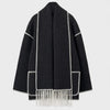 Women's Scarf Jacket | Oversized Blanket Coat, Fringed Collar