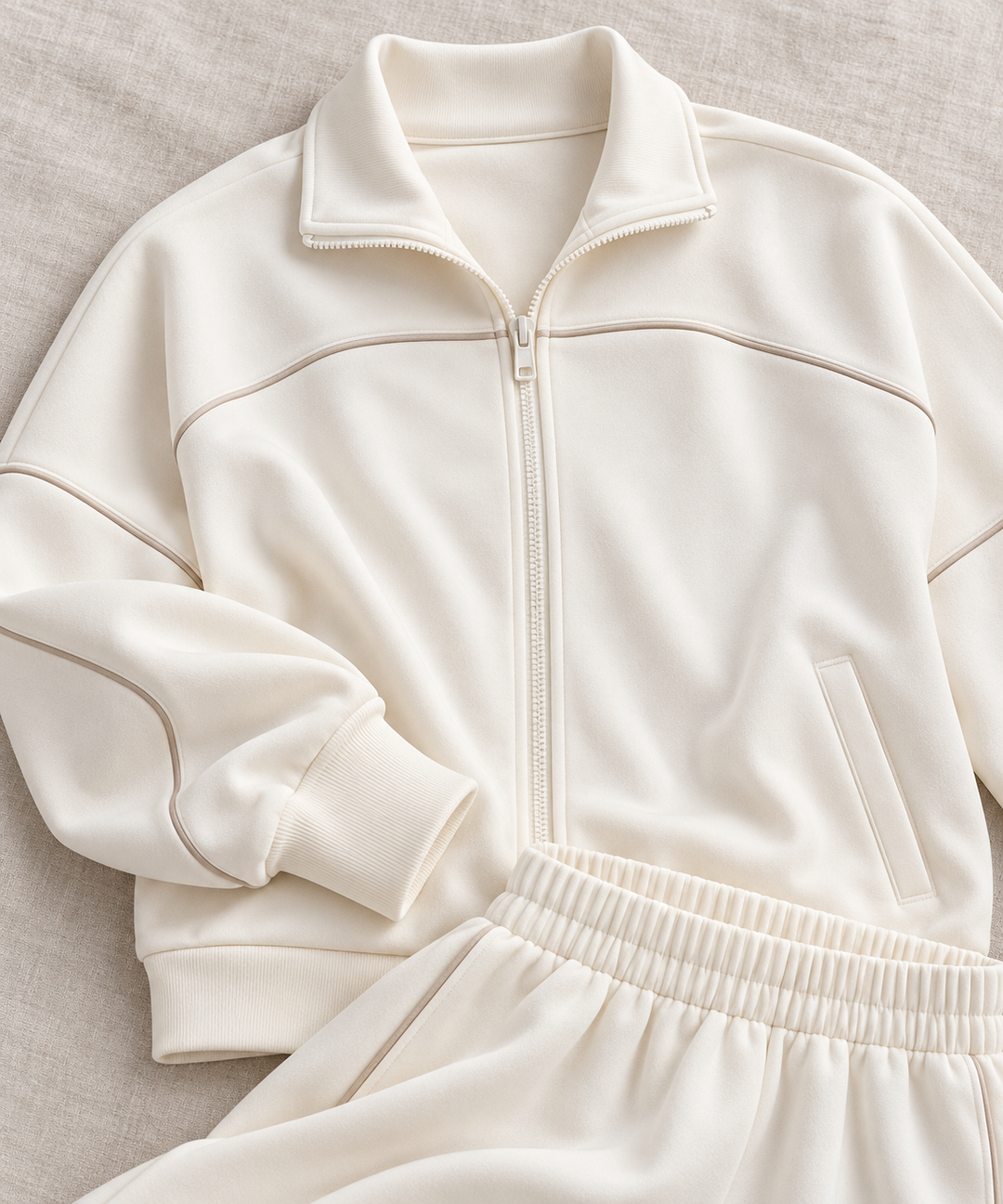 Modal Lounge Set for Women, Zip Jacket and Wide-Leg Pants