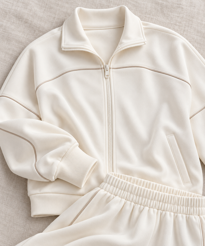 Modal Lounge Set for Women, Zip Jacket and Wide-Leg Pants