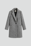Women's Gray Blazer Coat | Tailored Longline Blazer-Collar Coat