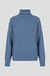 Women's Turtleneck Sweater | Textured Cable Knit