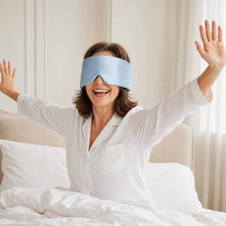 Mulberry Silk Sleep Eye Mask - Contoured, Adjustable Strap
