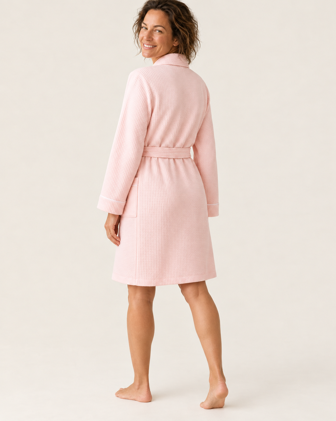 Waffle Robe for Women, Lightweight Knee-Length Wrap
