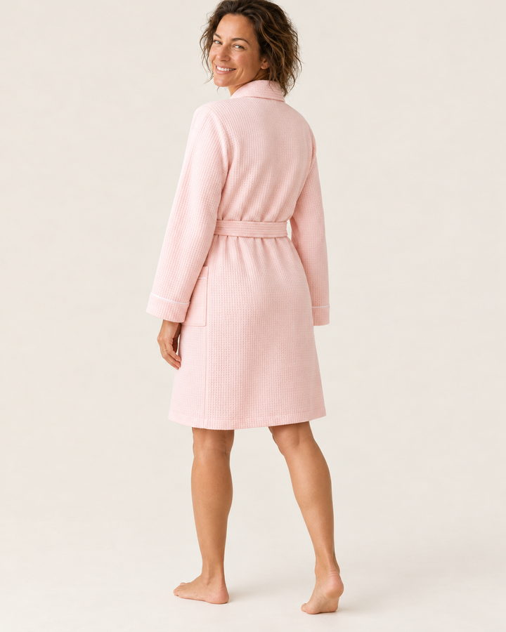 Waffle Robe for Women, Lightweight Knee-Length Wrap