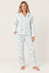 Fuzzy Fleece Cardigan Pajama Set for Women, Floral