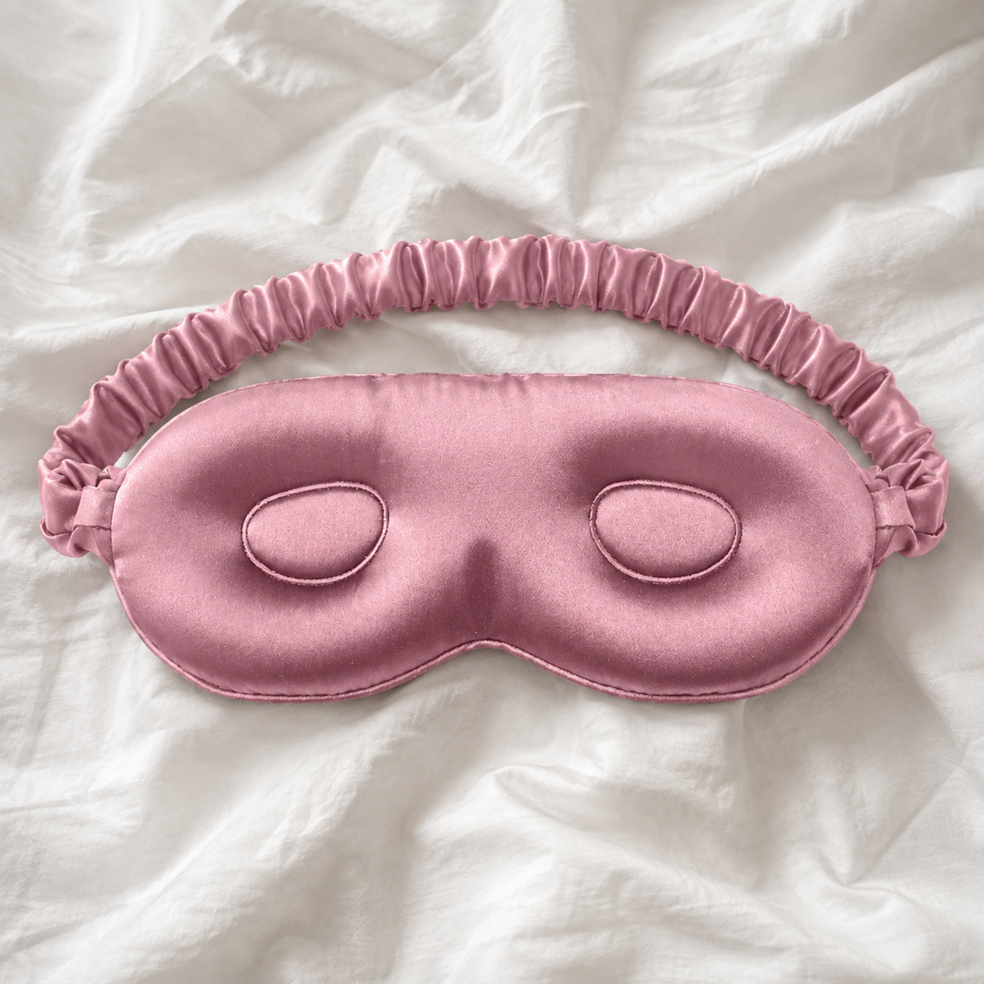 100% Mulberry Silk Contoured Deep Sleep Mask, 3D Cups