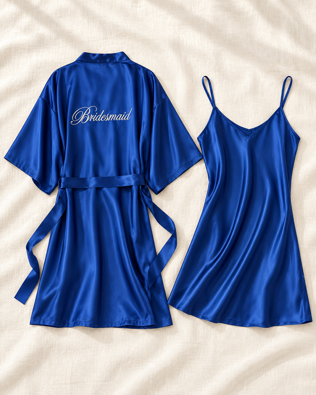 Bridal Robe &amp; Chemise Set, Embroidered Bride or Bridesmaid