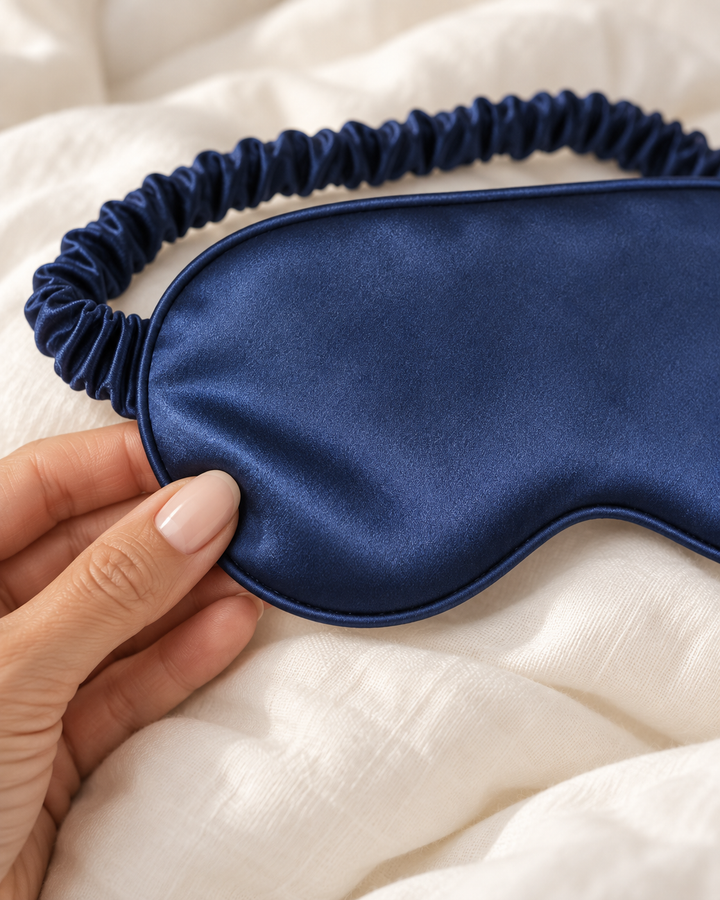 100% Mulberry Silk Deep Sleep Eye Mask - Ruffle Trim