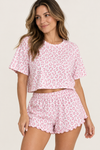Women's Lightweight Leopard-Print Pajama Set with Shorts