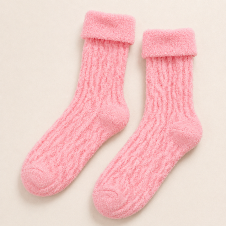 Cozy Socks for Women, Warm Fluffy Coral Velvet Crew Socks