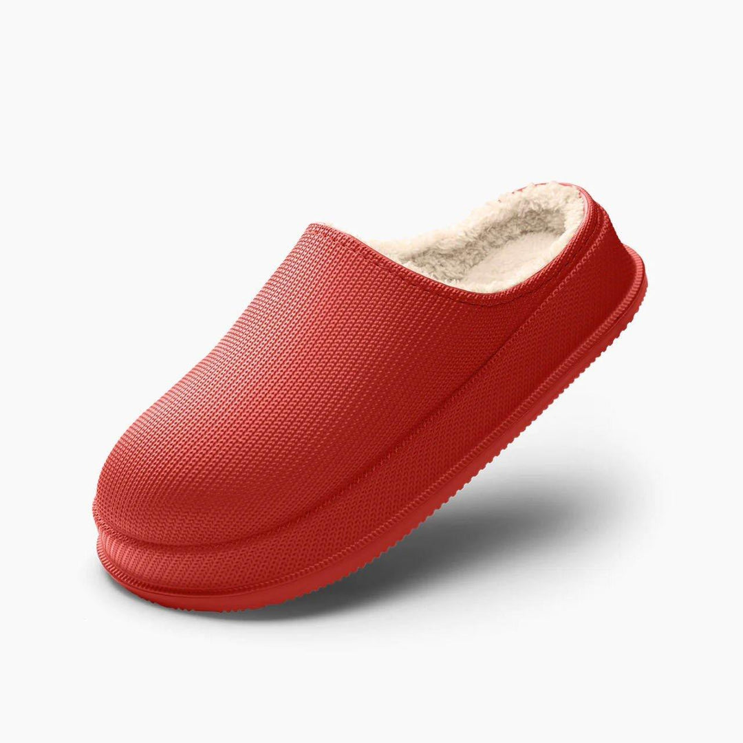 Warm lined slippers for women in pink