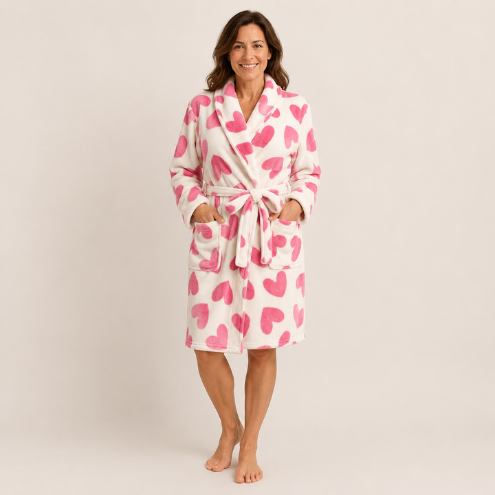 Long Plush Robe - Shawl Collar with Tie Belt