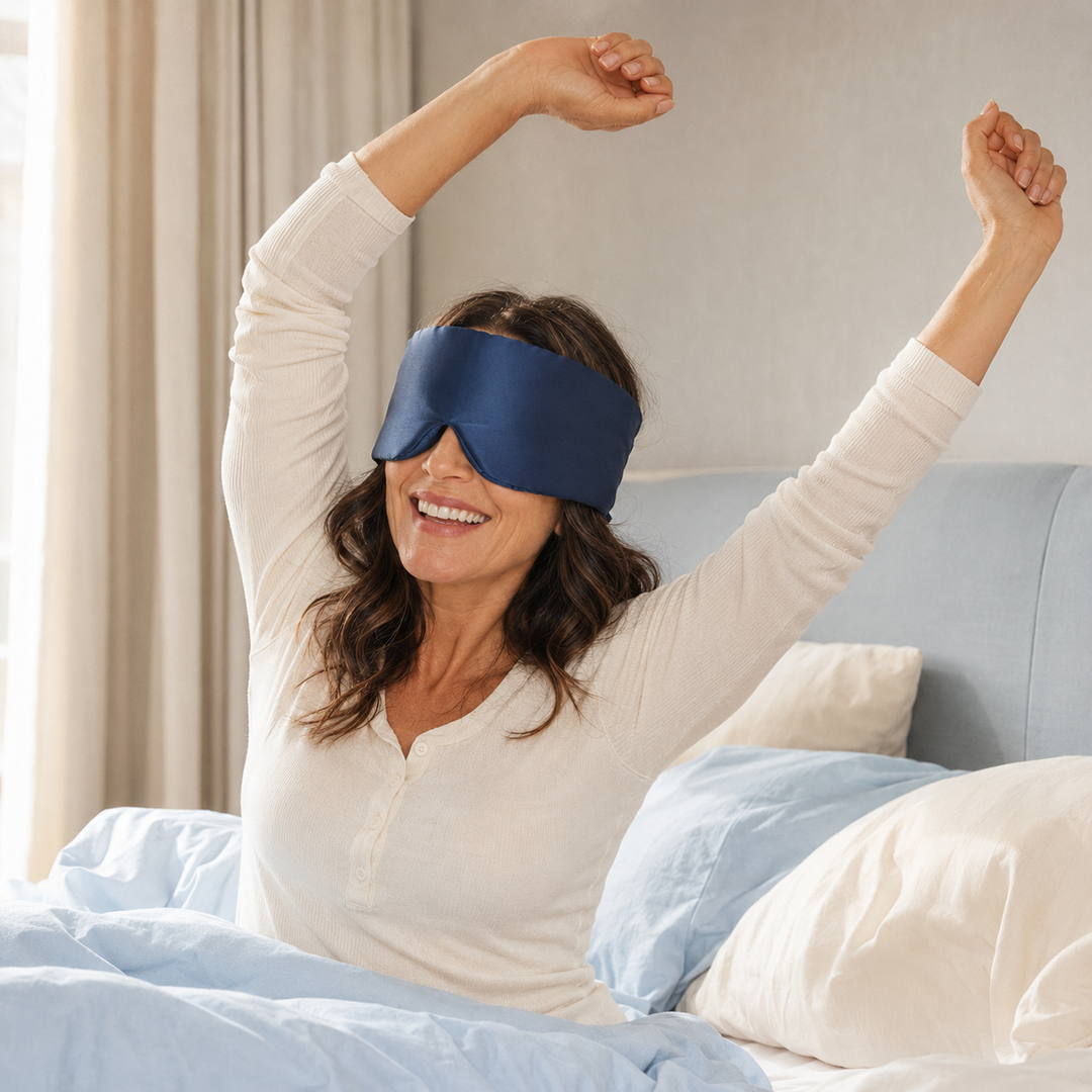Mulberry Silk Sleep Eye Mask - Contoured, Adjustable Strap
