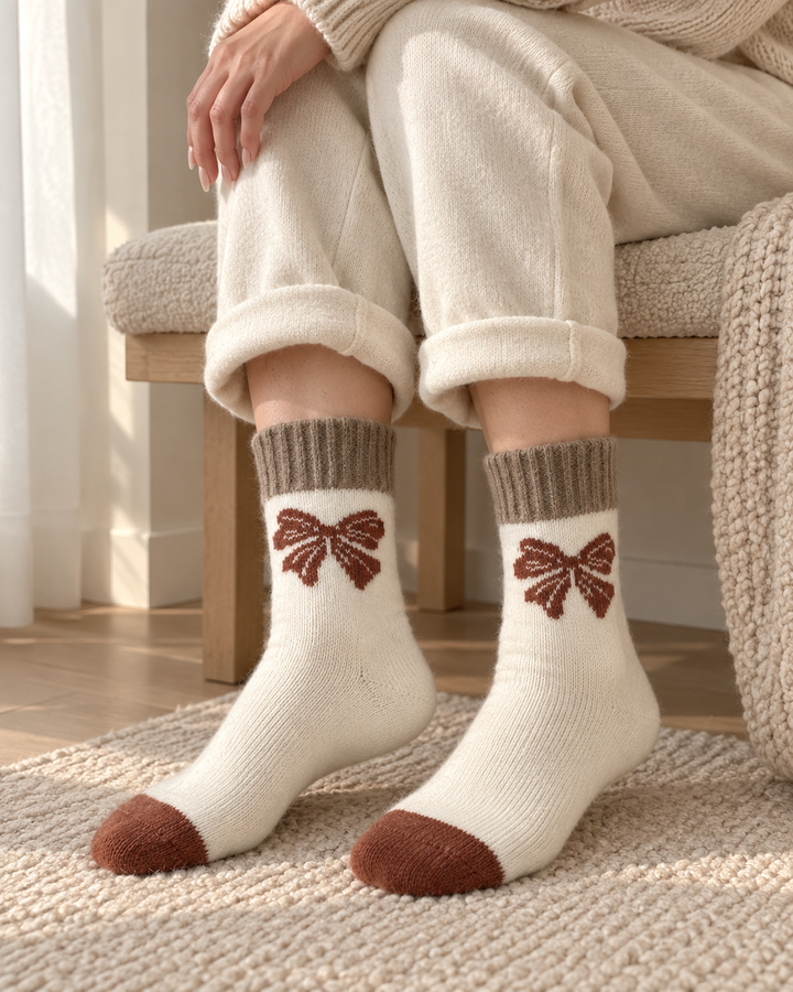 Fuzzy Socks for Women, Thick Terry Knit Winter Crew Socks