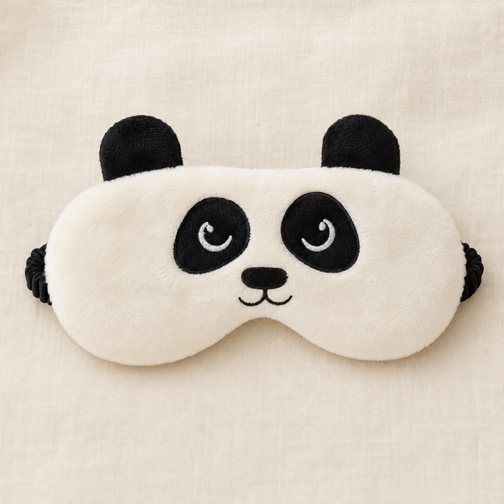 Cute animal sleep eye mask in soft plush - Raspberry Bear design