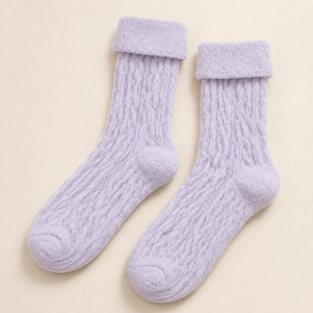 Cozy Socks for Women, Warm Fluffy Coral Velvet Crew Socks