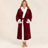 Long Plush Fleece Robe for Women, Cozy and Warm with Pockets