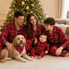 Matching Family Christmas Pajamas - Red Plaid Button Front Set
