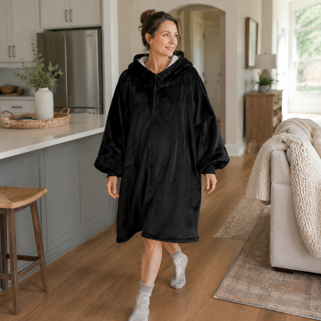 Sherpa Zip Blanket Hoodie with Pockets, Oversized and Cozy