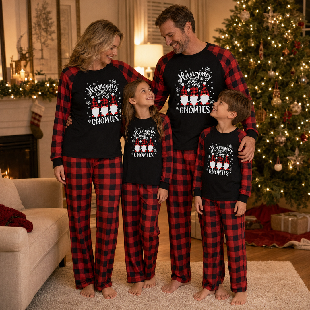 Family Christmas Pajamas - Santa Plaid Matching Set