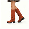Women's Slouchy Knee-High Boots | Suede-Effect, Wide Calf