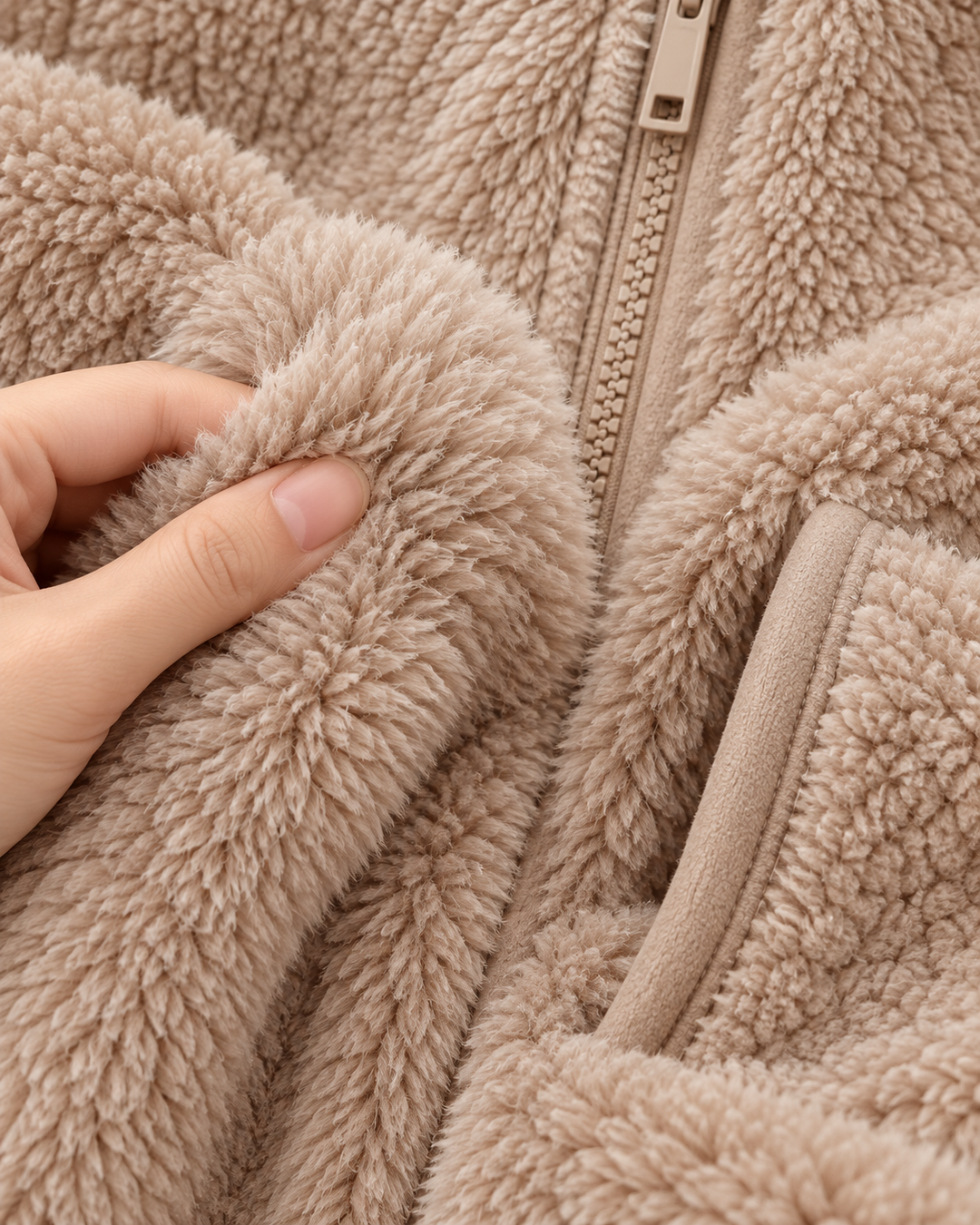 Sherpa Fleece Lounge Set for Women, Zip Jacket and Pants